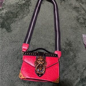 Red Lion Emblem Crossbody Bag